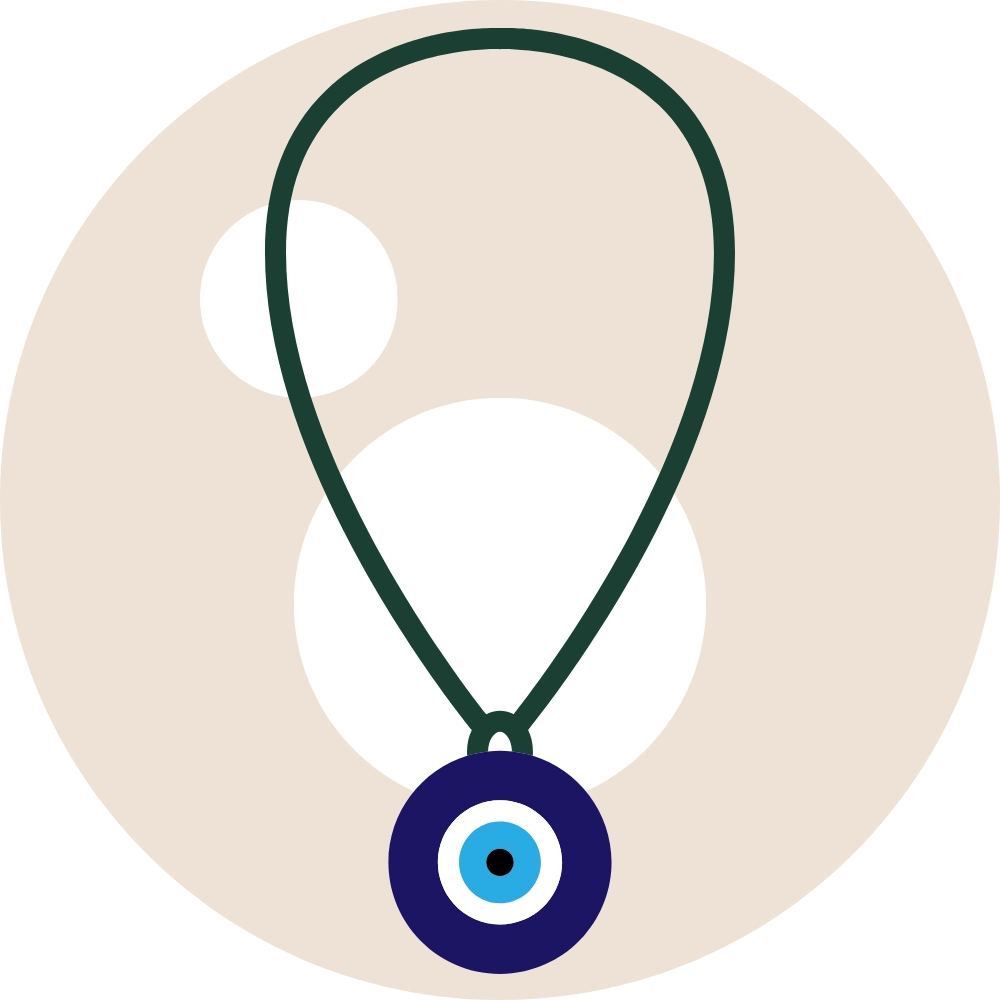 مدال چشم نظر نقره زنانه
